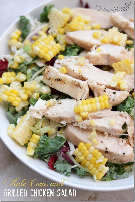 Kale, Corn, and Grilled Chicken Salad (made two ways)